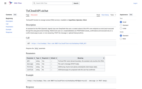 Public API documentation